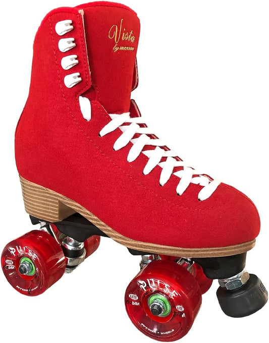 Jackson Ultima Vista Viper Nylon Outdoor Skates for Womens & Girls, Red - Size 4 (Like New)