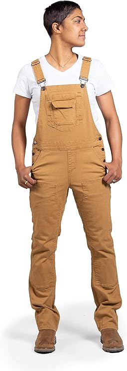 Dovetail Workwear Freshley Overalls for Women, Saddle Brown Canvas - Size 4 Long (Like New)