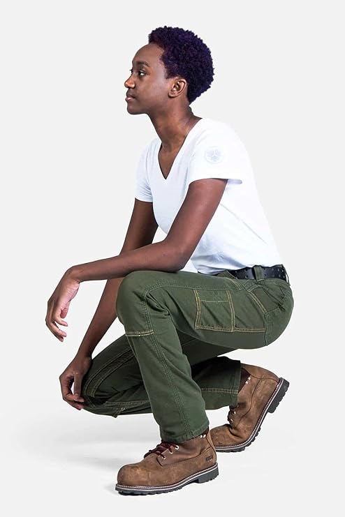 Dovetail Workwear Maven X Cargo Pants for Women, Moss Green Canvas - Size 4 (Like New)