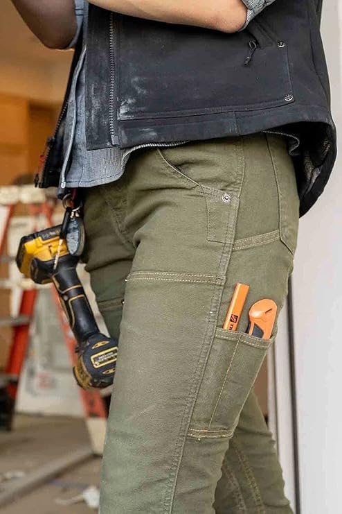 Dovetail Workwear Maven X Cargo Pants for Women, Moss Green Canvas - Size 4 (Like New)