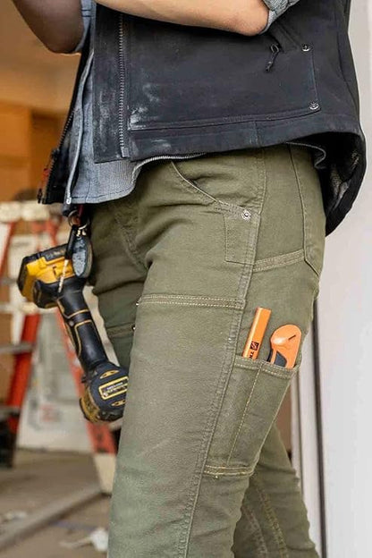 Dovetail Workwear Maven X Cargo Pants for Women, Moss Green Canvas - Size 4 (Like New)