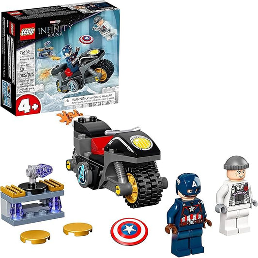 LEGO Marvel 76189 Captain America and Hydra Face-Off Motorcycle Set - 49 Pieces (New, Damaged Retail Box)