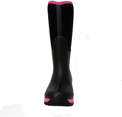 Dryshod Legend MXT Waterproof Rubber Boots for Womens, Size 7 - Black/Pink (New)