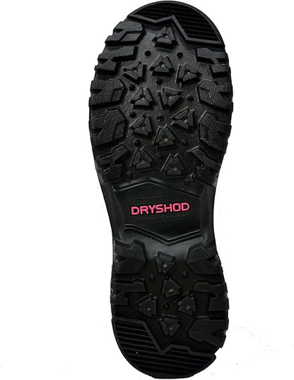 Dryshod Legend MXT Waterproof Rubber Boots for Womens, Size 7 - Black/Pink (New)