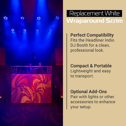 Headliner Los Angeles HL30502 Scrim Fits Indio Replacement DJ Booth Only - White (Used, No Retail Box)