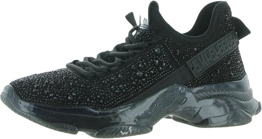 Steve Madden Lace-Up Maxima Sneaker with Vegan Suede for Women, Rubber Sole (Like New, Damaged Retail Box)