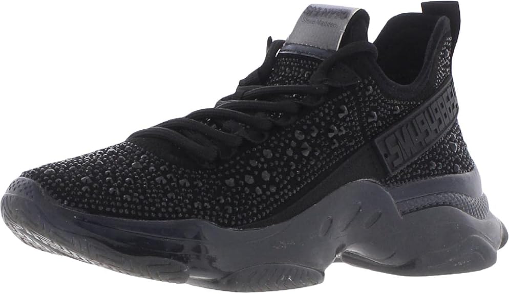 Steve Madden Lace-Up Maxima Sneaker with Vegan Suede for Women, Rubber Sole (Like New, Damaged Retail Box)