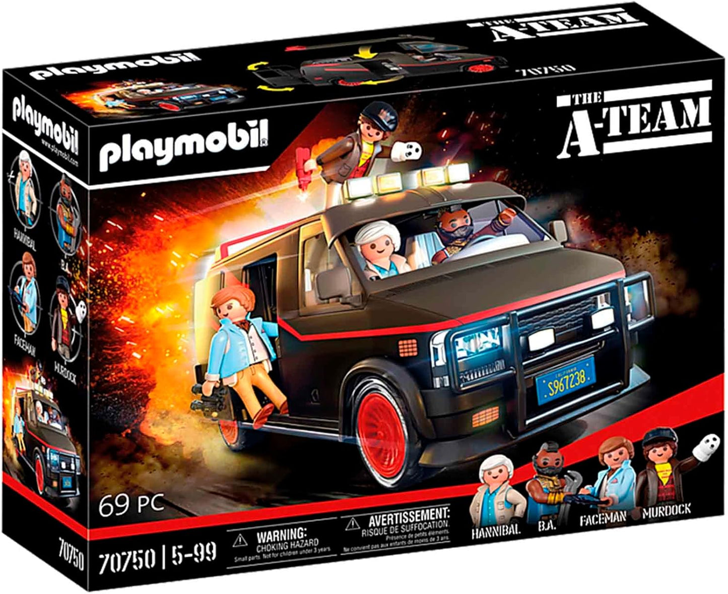 Playmobil A-Team Van 70750 Collectible Vehicle Set with Figures Movie Replica (Like New)