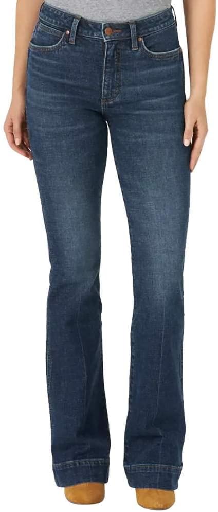 Wrangler Retro Bailey Bootcut Dark Wash Trouser Jeans for Women, Zipper Closure (New)