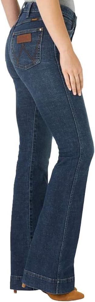 Wrangler Retro Bailey Bootcut Dark Wash Trouser Jeans for Women, Zipper Closure (New)