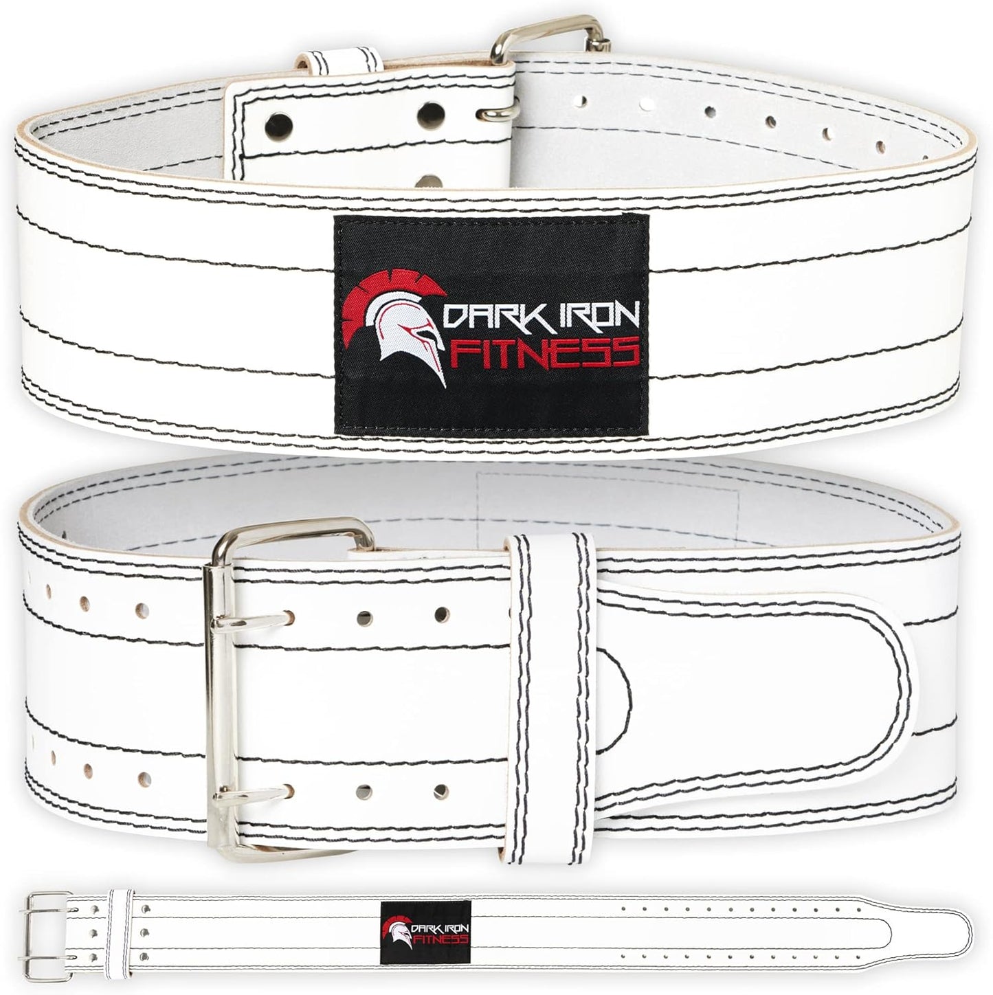 Dark Iron Fitness Double-Row Stitching Leather Weightlifting Belt for Men Women (Used, No Retail Box)