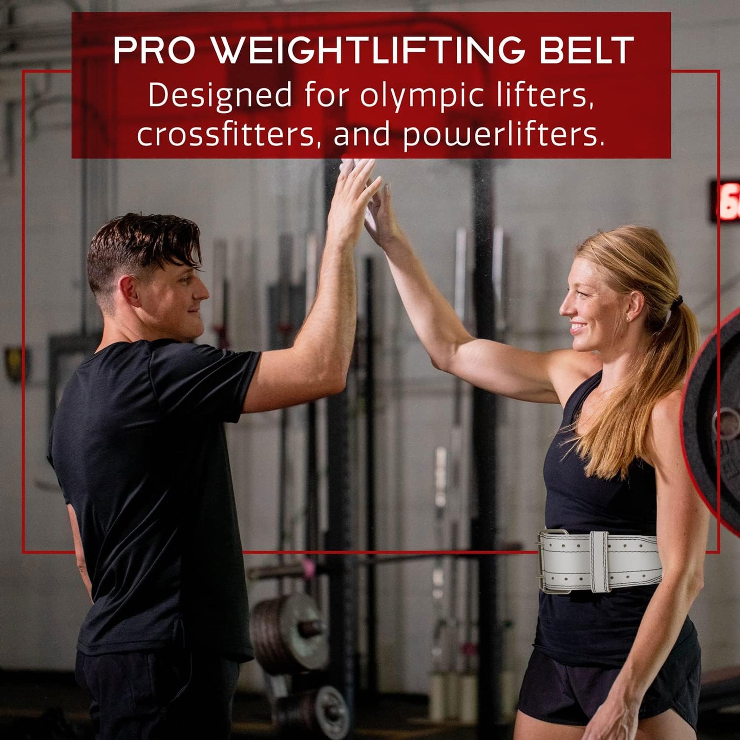 Dark Iron Fitness Weight Lifting Training Buckle Leather Belt for Men and Women (Like New, No Retail Box)