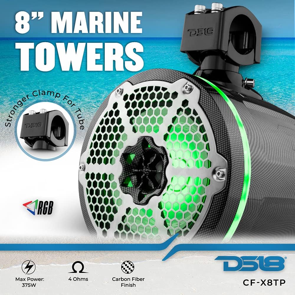 Ds18 Cf-X8Tp Waterproof Corded Electric Coaxial Marine Tower Speaker for Outdoor (Like New)