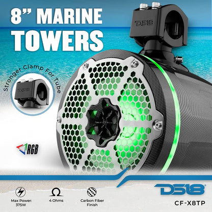 Ds18 Cf-X8Tp Waterproof Corded Electric Coaxial Marine Tower Speaker for Outdoor (Like New)