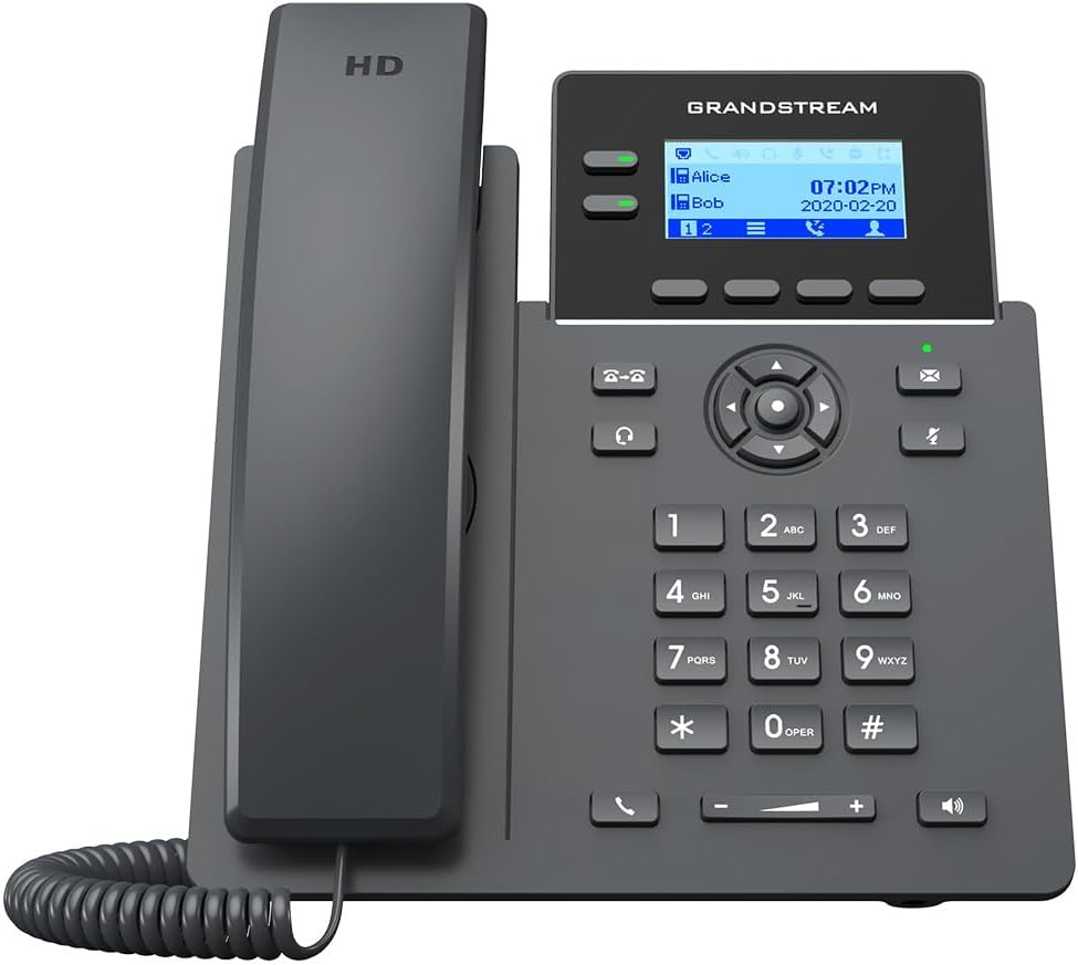Grandstream GRP2602W Wi-Fi 5 Corded IP Phone, 2.4" Graphical Display - Black (Like New)