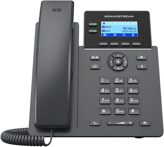 Grandstream GRP2602W Wi-Fi 5 Corded IP Phone, 2.4" Graphical Display - Black (Like New)