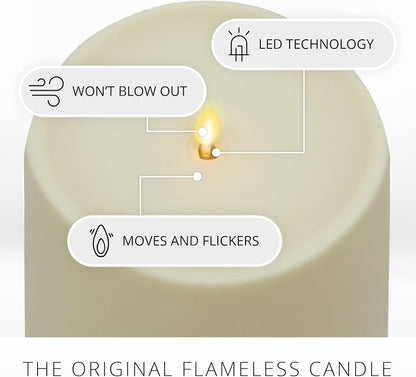Luminara Realistic Artificial Moving Flame Pillar Candle, Battery Operated (Like New)