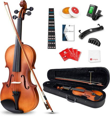 Vangoa Acoustic Violin Fiddle Three Quarter Starter Set with Case, Shoulder Rest (Like New)