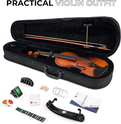 Vangoa Acoustic Violin Fiddle Three Quarter Starter Set with Case, Shoulder Rest (Like New)