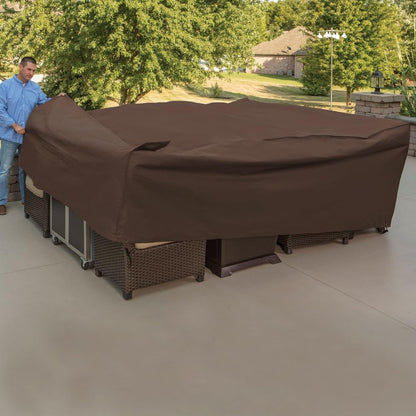Mr. Bar-B-Q 07843BB Oversized Patio Furniture Cover, 120"L x 90"W x 40"H - Brown (Like New)