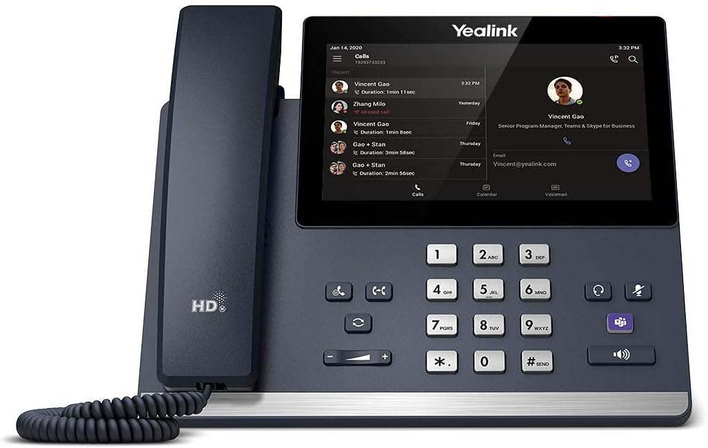YEALINK MP56 Teams Edition ABS Digital Corded 7" IP Phone, Single Keypad - Black (Like New)