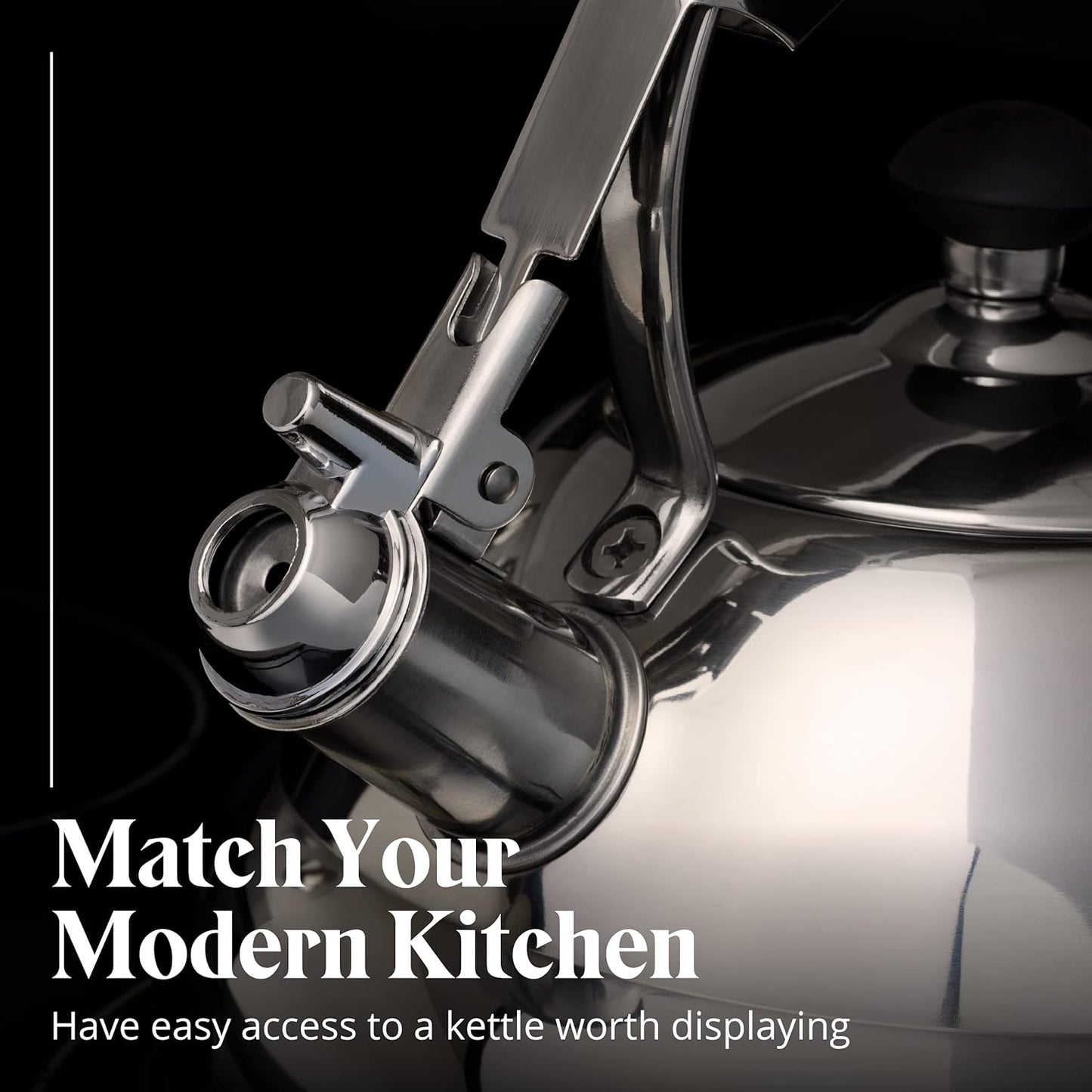 Willow & Everett Stainless Steel Whistling Tea Kettle for Stove Top, 3 Liters (Like New)