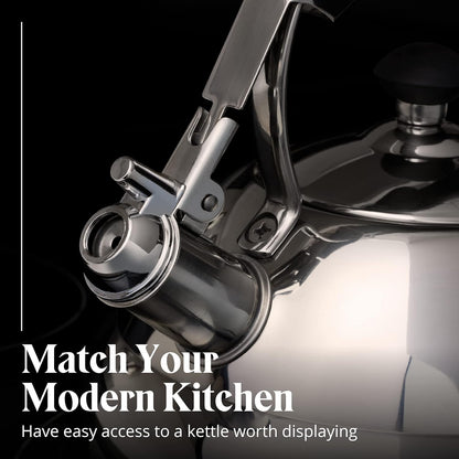 Willow & Everett Stainless Steel Whistling Tea Kettle for Stove Top, 3 Liters (Like New)