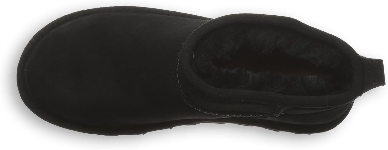 BEARPAW Women's Shorty Boot, 23.5cm Shaft, Rubber Sole Material, Black - Size 8 (Like New)