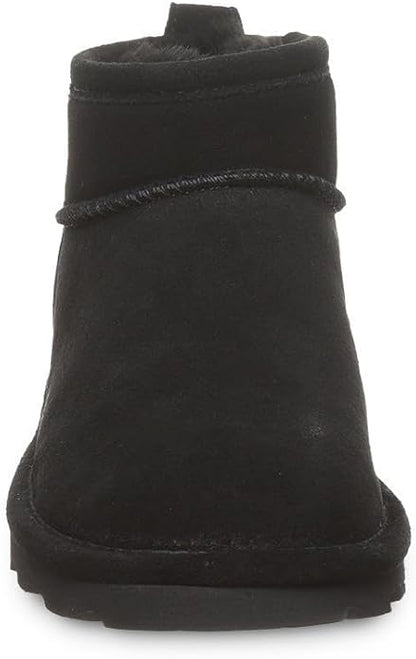 BEARPAW Women's Shorty Boot, 23.5cm Shaft, Rubber Sole Material, Black - Size 8 (Like New)