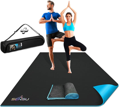 Sensu Large Non-Slip Anti Tear Eco-Friendly Workout Mat, 7’ x 5’ x 9mm - Multi (Like New)
