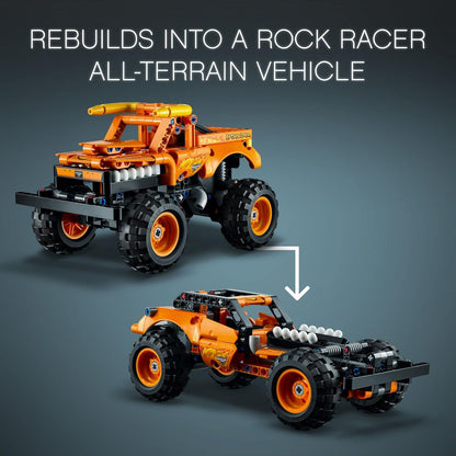 LEGO Technic Monster Jam Building Toy for Kids, 2 in 1 Pull Back Truck - 247 PCS (New, Damaged Retail Box)