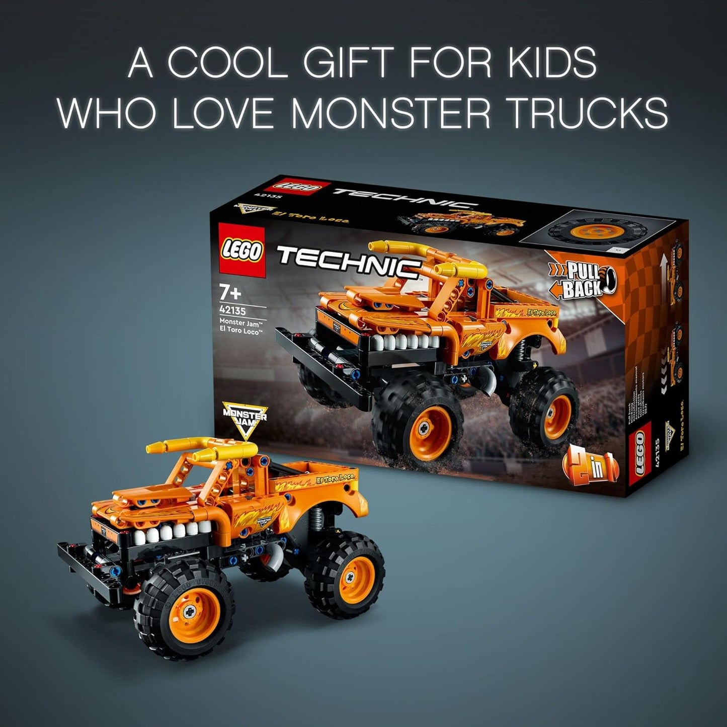 LEGO Technic Monster Jam Building Toy for Kids, 2 in 1 Pull Back Truck - 247 PCS (New, Damaged Retail Box)
