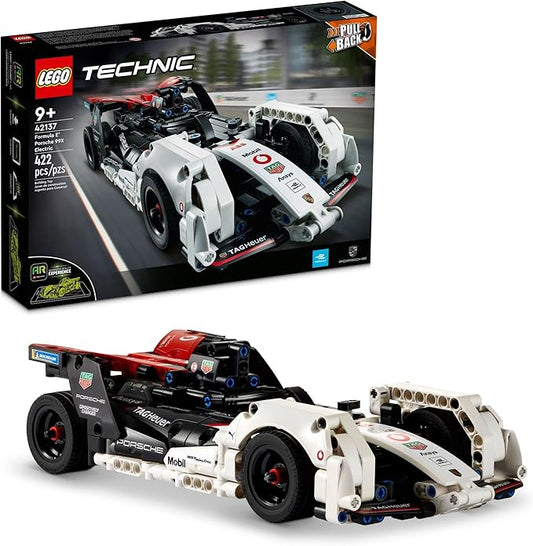LEGO Technic Formula E Porsche 99X Electric Car 42137 PullBack Race Toy, 422 Pcs (Like New)