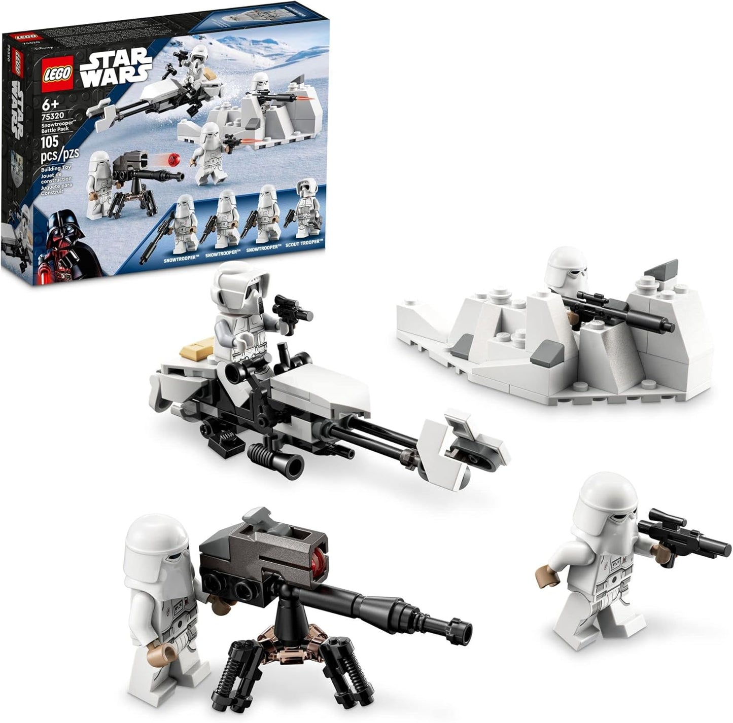LEGO Star Wars Snowtrooper Battle Pack Building Toy with 4 Figures - 105 Pieces (New, Damaged Retail Box)