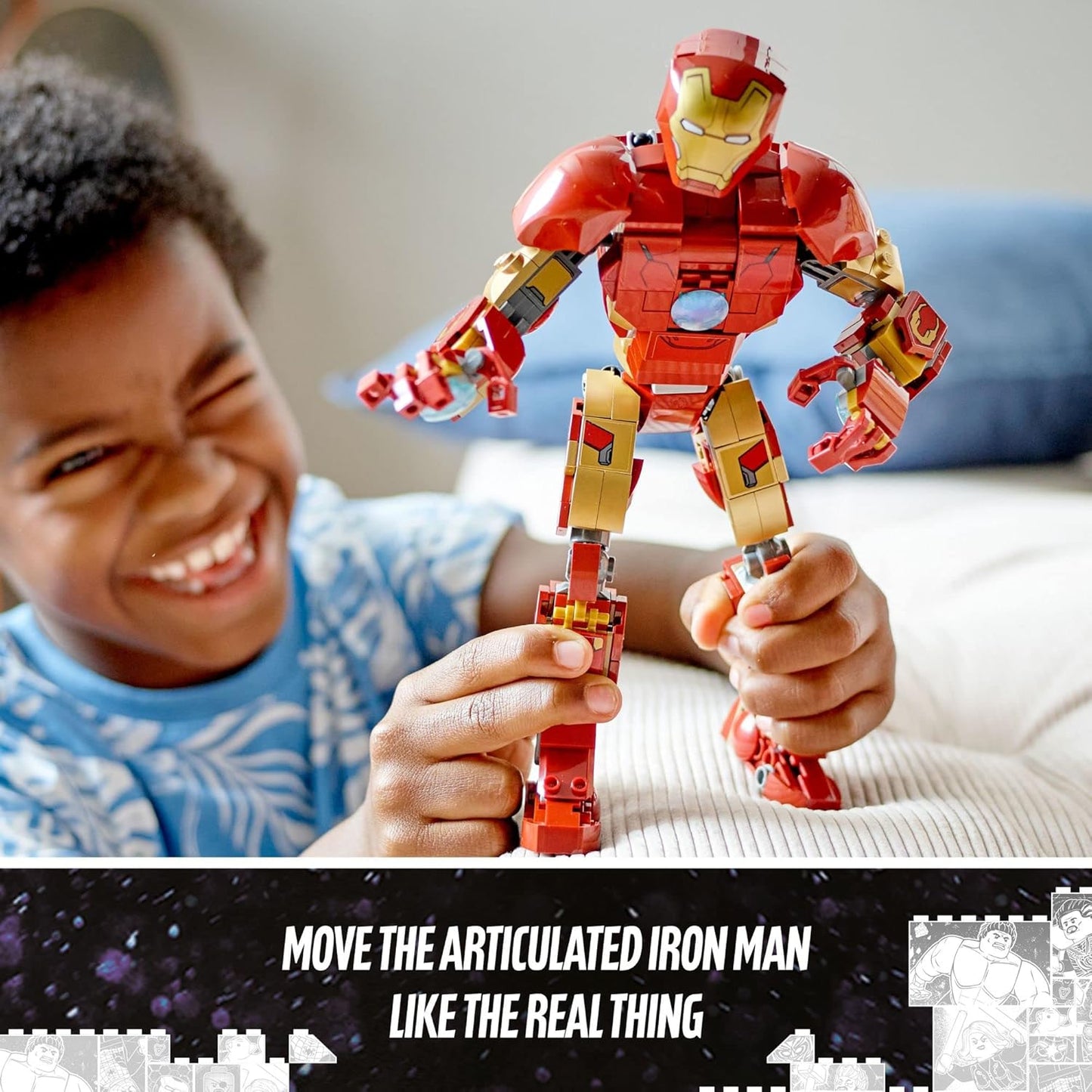 LEGO Marvel Iron Man Figure Collectible Buildable Toy for Kids - 381 Pieces (New, Damaged Retail Box)