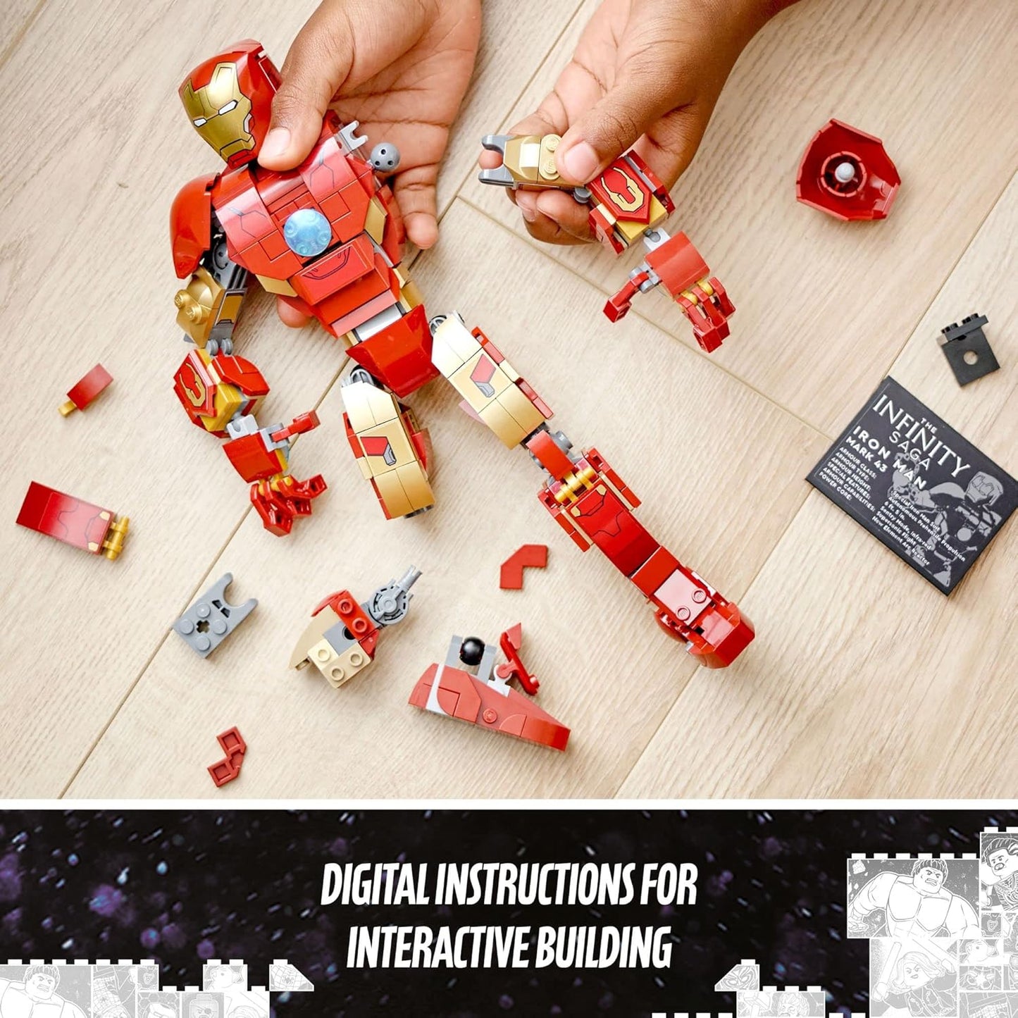 LEGO Marvel Iron Man Figure Collectible Buildable Toy for Kids - 381 Pieces (New, Damaged Retail Box)