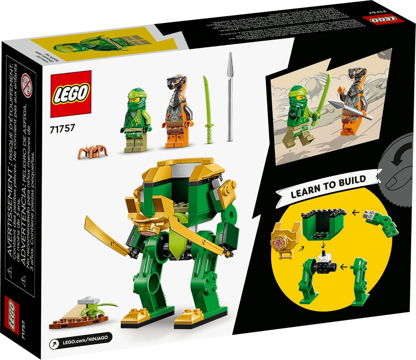 LEGO NINJAGO 2022 Battery Powered Battle Action Figure Toy for Kids - 57 Pieces (New, Damaged Retail Box)