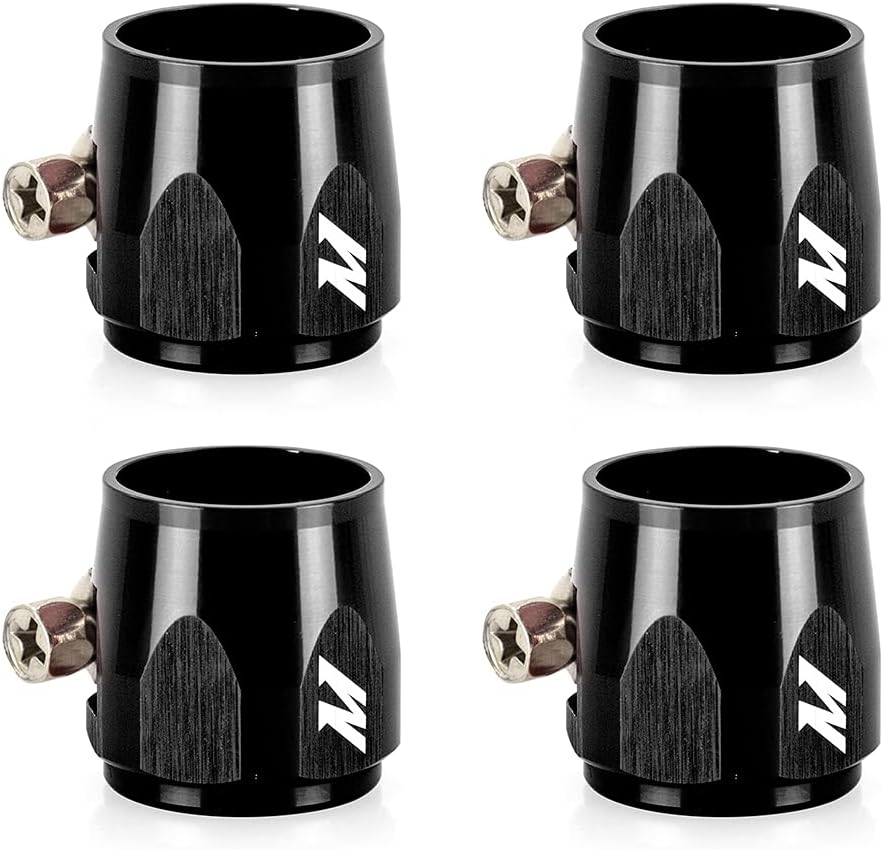 Mishimoto MMHXF-04-4-BK -4AN Black Aluminum Hex Hose Finisher Clamp Set (New)