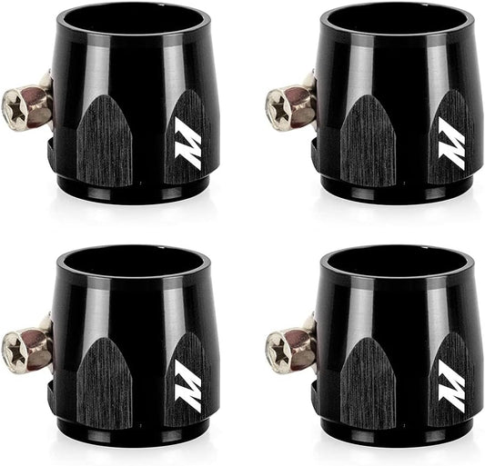 Mishimoto MMHXF-04-4-BK -4AN Black Aluminum Hex Hose Finisher Clamp Set (New)