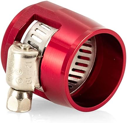 Mishimoto MMHXF-08-4-RD -8AN Hex Hose Finisher Aluminum Clamp Set - Red (New)