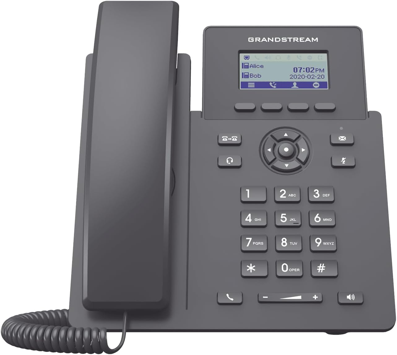Grandstream GRP2601 2-Lines Digital Plastic Corded Electric VoIP Phone, Gray (Like New)