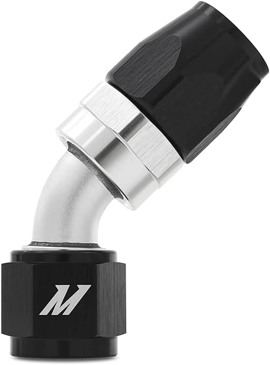 Mishimoto MMFT-SW-08-45 -8AN Black Aluminum Braided Line Fitting, 45 Degree (New)