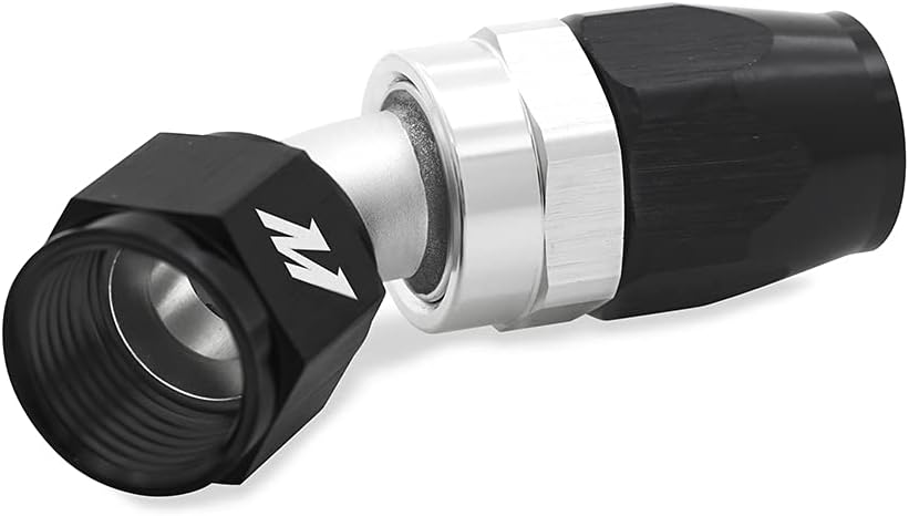 Mishimoto MMFT-SW-08-45 -8AN Black Aluminum Braided Line Fitting, 45 Degree (New)
