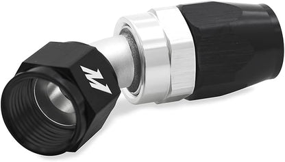 Mishimoto MMFT-SW-08-45 -8AN Black Aluminum Braided Line Fitting, 45 Degree (New)