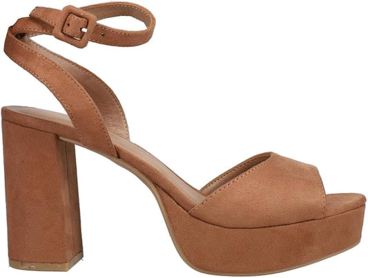 Chinese Laundry Theresa Buckle Heeled Sandal for Women, Synthetic Rubber Sole (Like New)