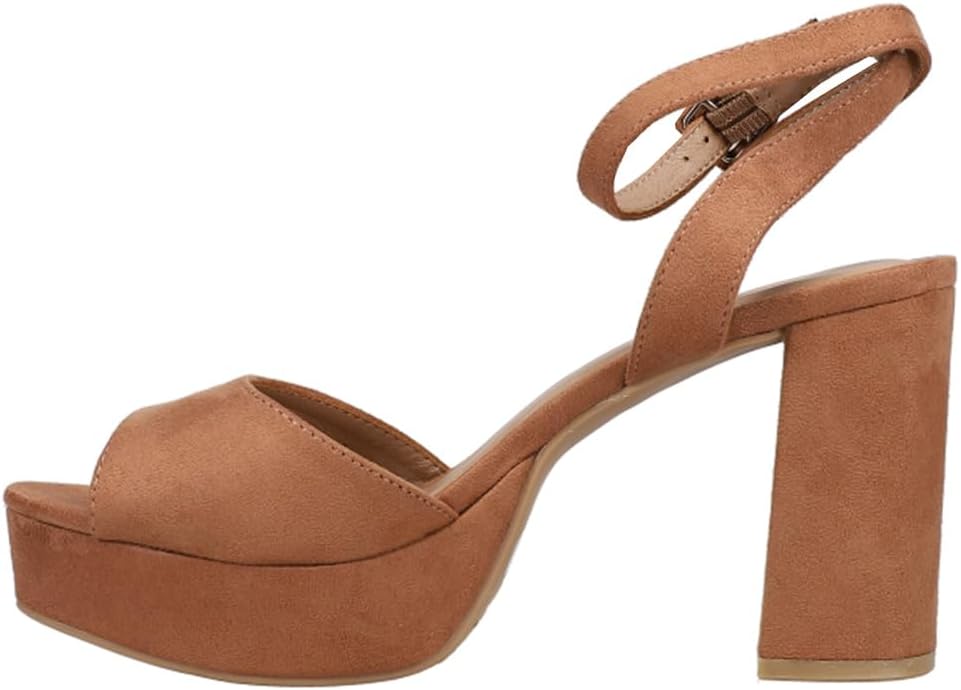 Chinese Laundry Theresa Buckle Heeled Sandal for Women, Synthetic Rubber Sole (Like New)