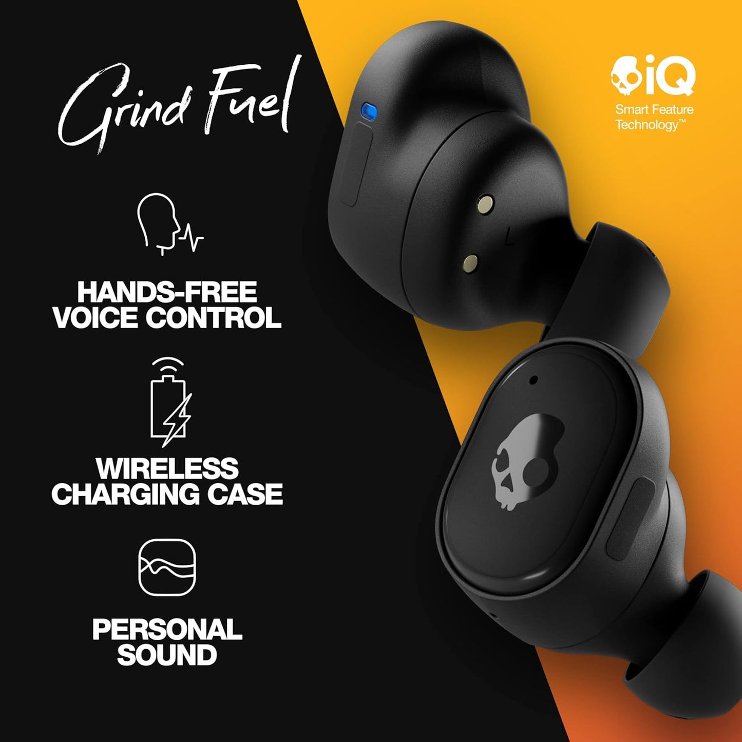 Skullcandy Grind Fuel Adjustable Wireless Bluetooth Earbuds, 40 Hrs Battery Life (Used)