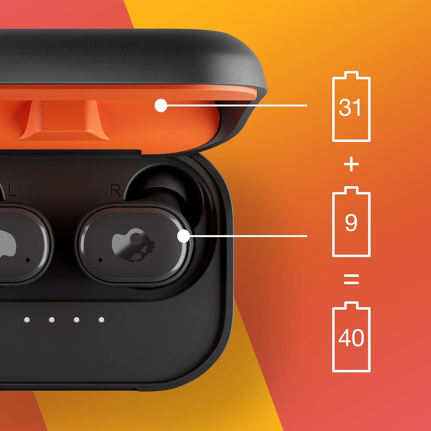 Skullcandy Grind Fuel Adjustable Wireless Bluetooth Earbuds, 40 Hrs Battery Life (Used)