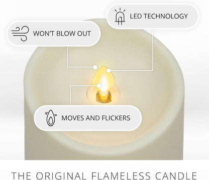 Luminara Realistic Artificial Moving Flame Pillar Candle, Battery Operated (Like New)