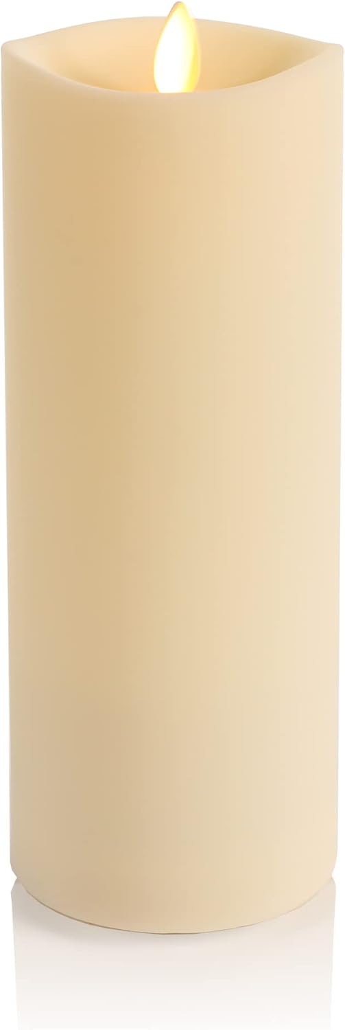 Luminara Realistic Artificial Moving Flame Pillar Candle, Battery Operated (Like New)